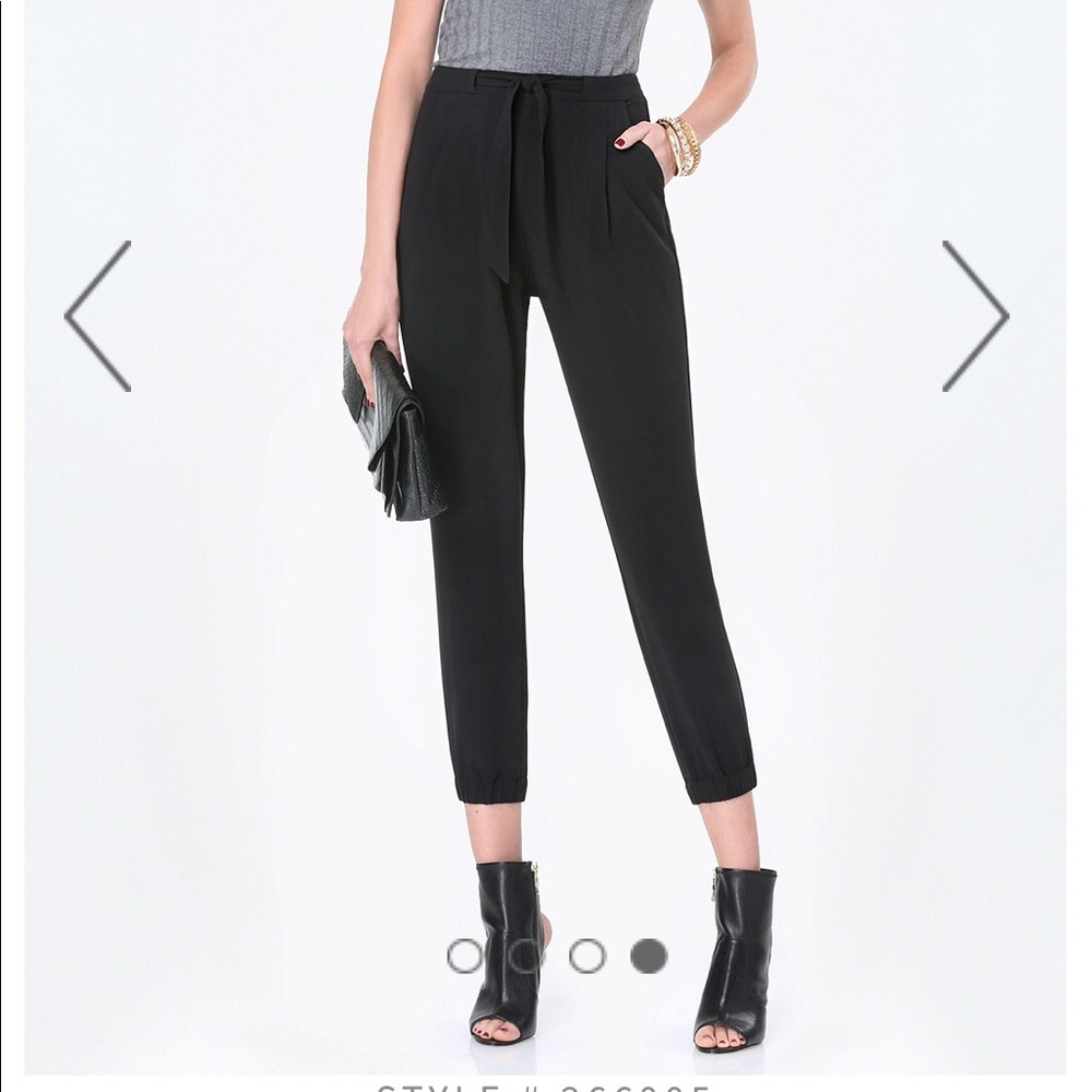 BEBE PETITE TIE WAIST PANTS